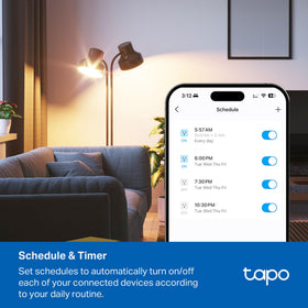 Tapo app energy monitoring screen showing per‑outlet usage and savings
