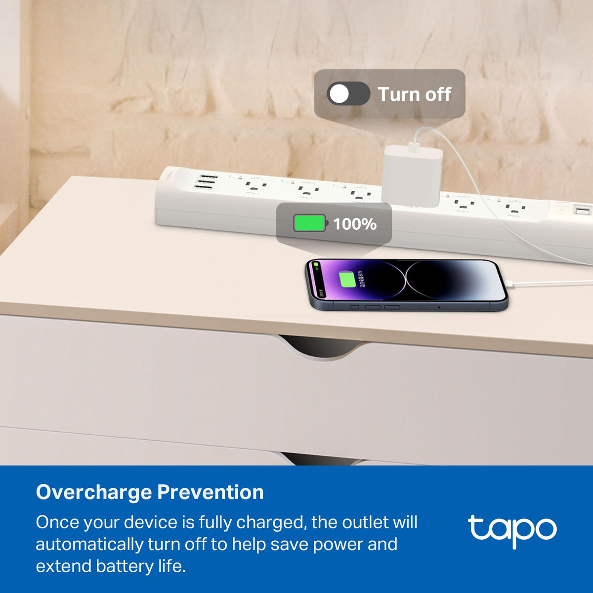 Tapo packaging with quick start guide and included power strip contents
