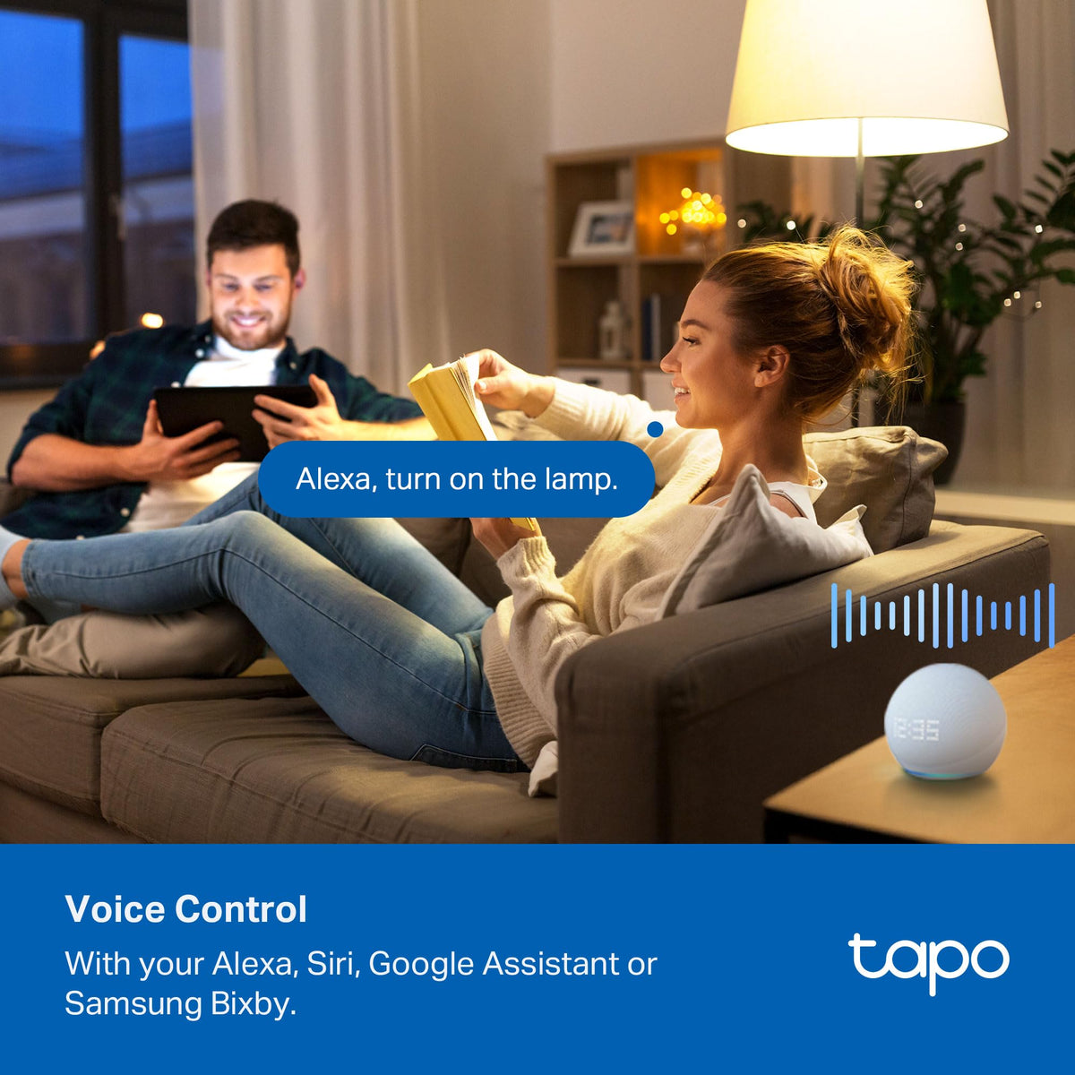 Tapo closeup of three USB ports for convenient always‑on charging
