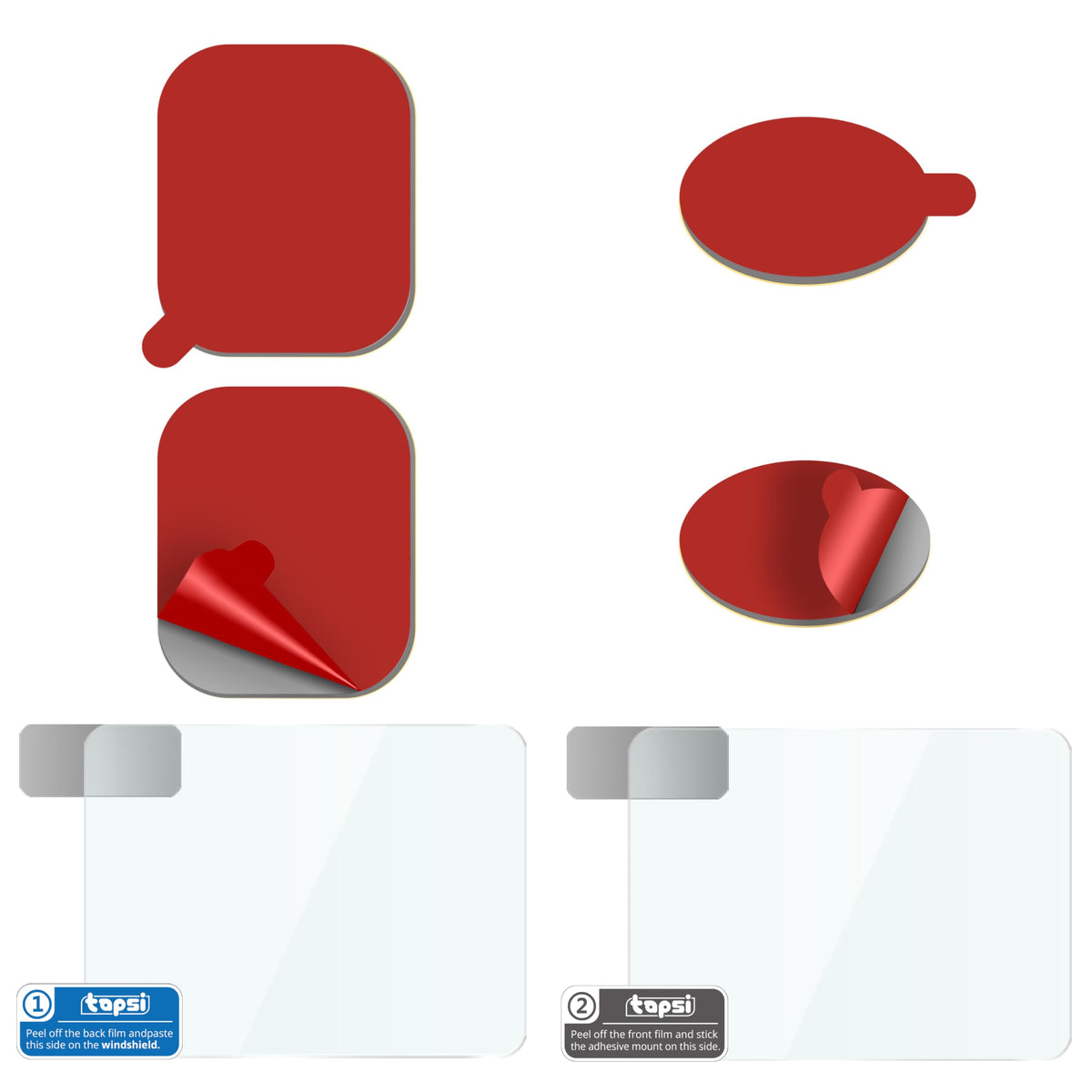 Tapsi front packaging showing replacement mount pads and benefits