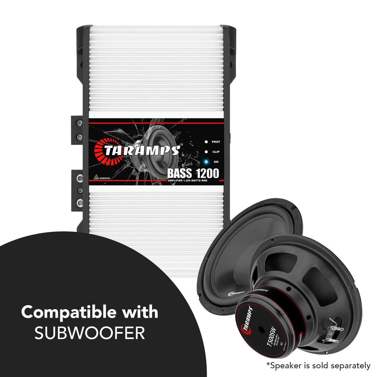 Taramp's Bass 1200 compact dimensions—fits tight dashboards and trunks.