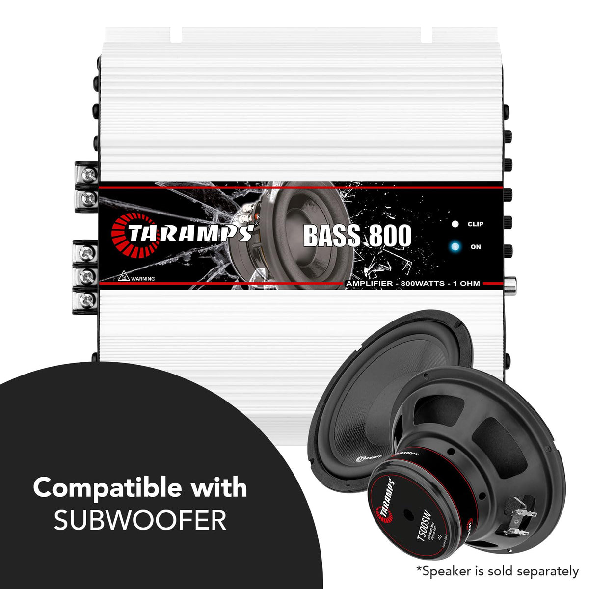 Taramp's Bass 800 installed in a car trunk delivering deep bass performance