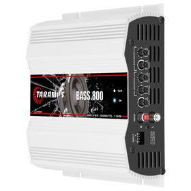Taramp's Bass 800 power and speaker terminals showing secure wiring points