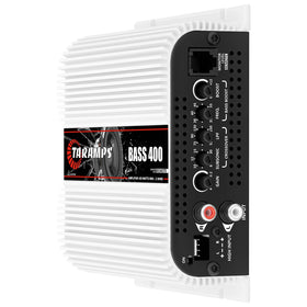 Taramps Bass 400 rear connectors illustrate RCA and high-level input compatibility