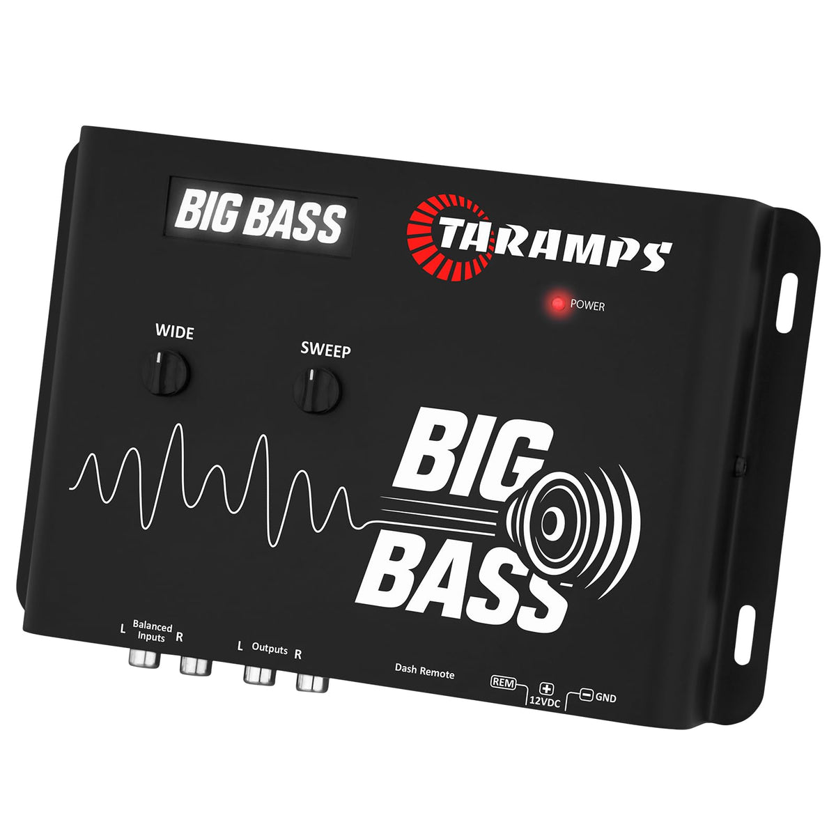 Taramps Big Bass LED display shows real-time processing for easy adjustments.