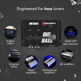 Taramps Big Bass subwoofer setup boosts low-end performance in cars.