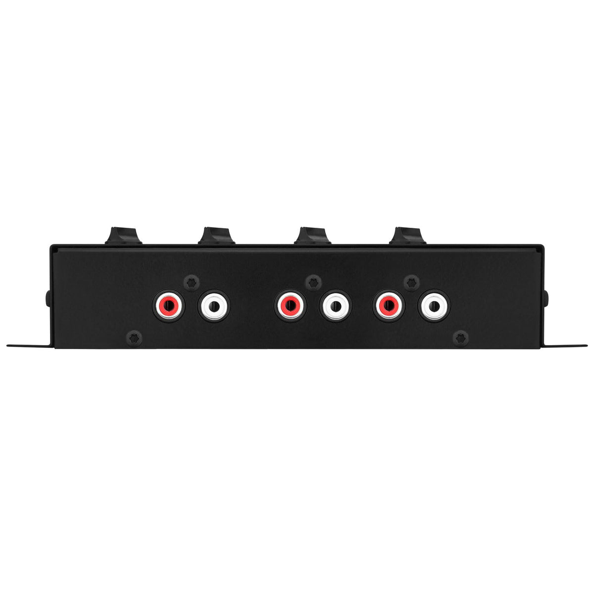 Taramps CRX4 close-up of knobs and labels for precise crossover and bass control