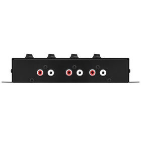 Taramps CRX4 close-up of knobs and labels for precise crossover and bass control