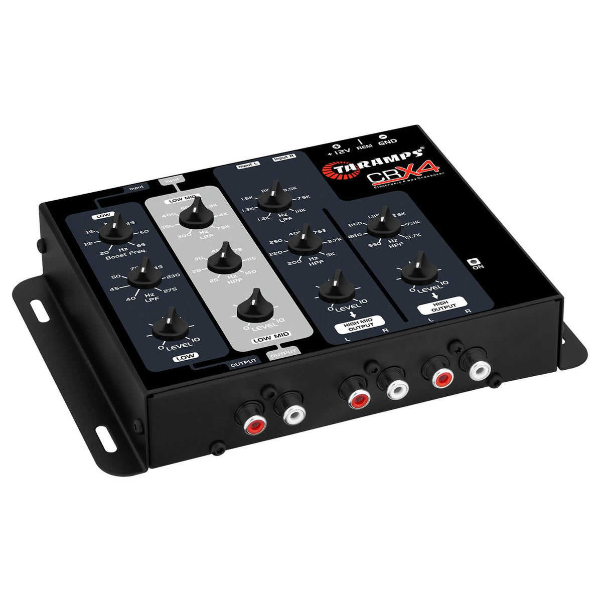 Taramps CRX4 rear RCA jacks and connections for seamless integration with amplifiers