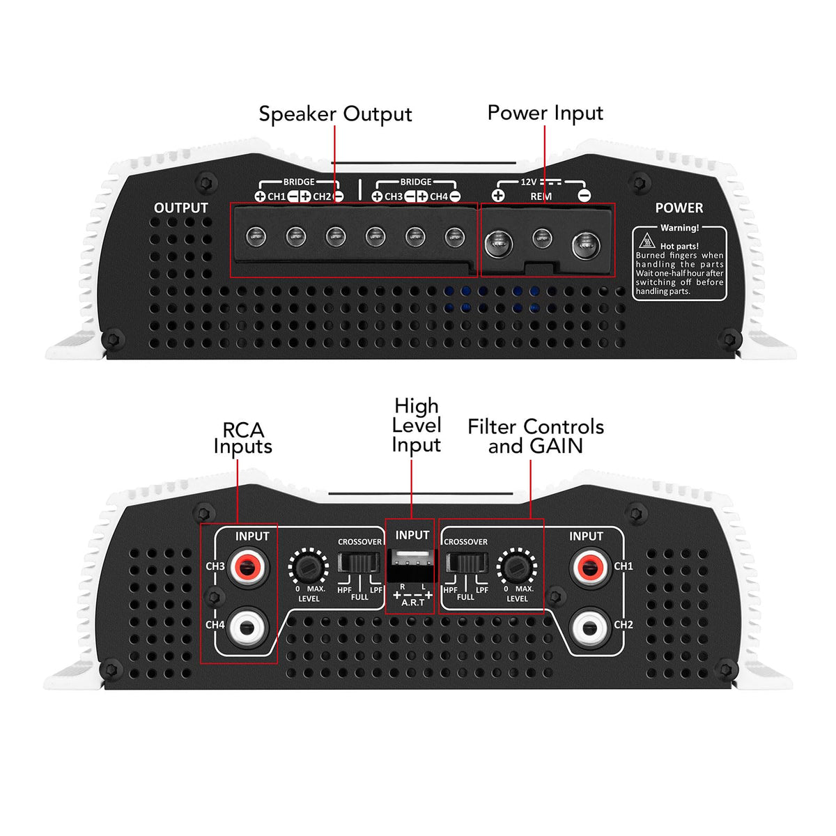 Taramp's DS800x4 wiring layout for versatile car audio setups.