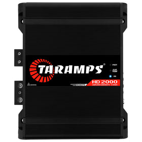 Taramp's HD 2000 front view highlights compact monoblock design for space-saving car audio.