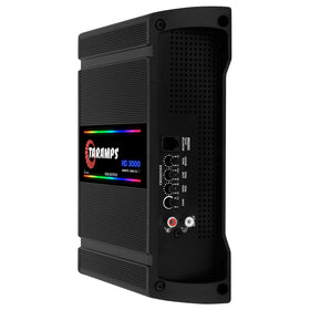Taramps HD 3000 rear panel shows crossovers and bass boost