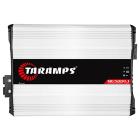 Taramps MD 5000.1 front view shows rugged build for demanding car audio setups.
