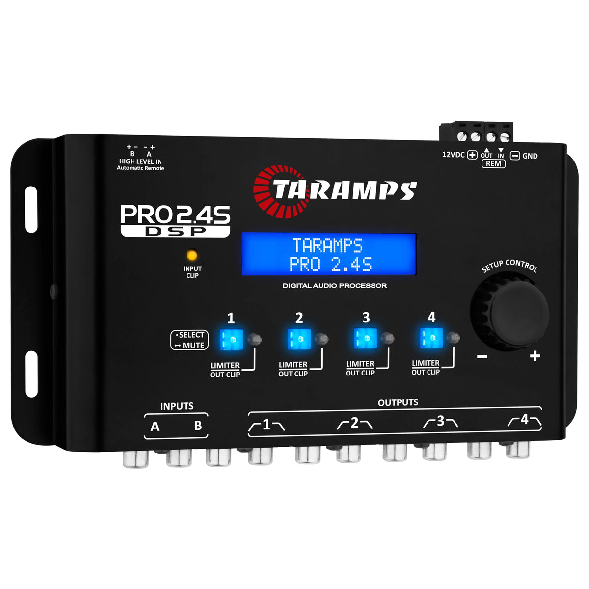 Taramp's rear connections view demonstrating flexible input/output routing benefit