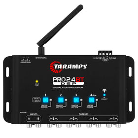 Taramp's Taramps Pro 2.4BT DSP with Bluetooth control for precise car audio tuning.