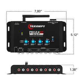 Taramp's Pro 2.4BT DSP with crossover filters for clean frequency separation.