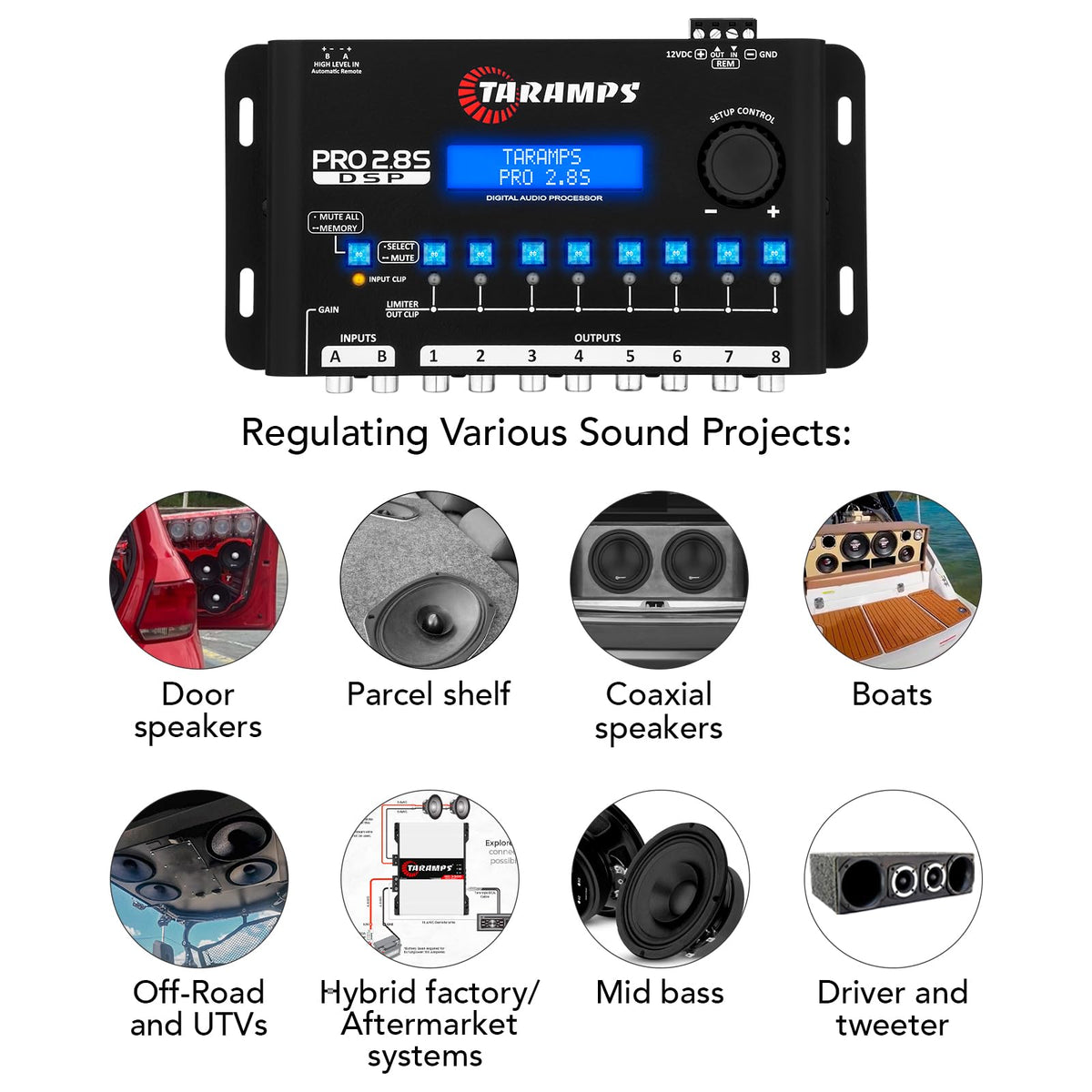 Taramps Pro 2.8S dynamic mode with limiters for protective dynamics