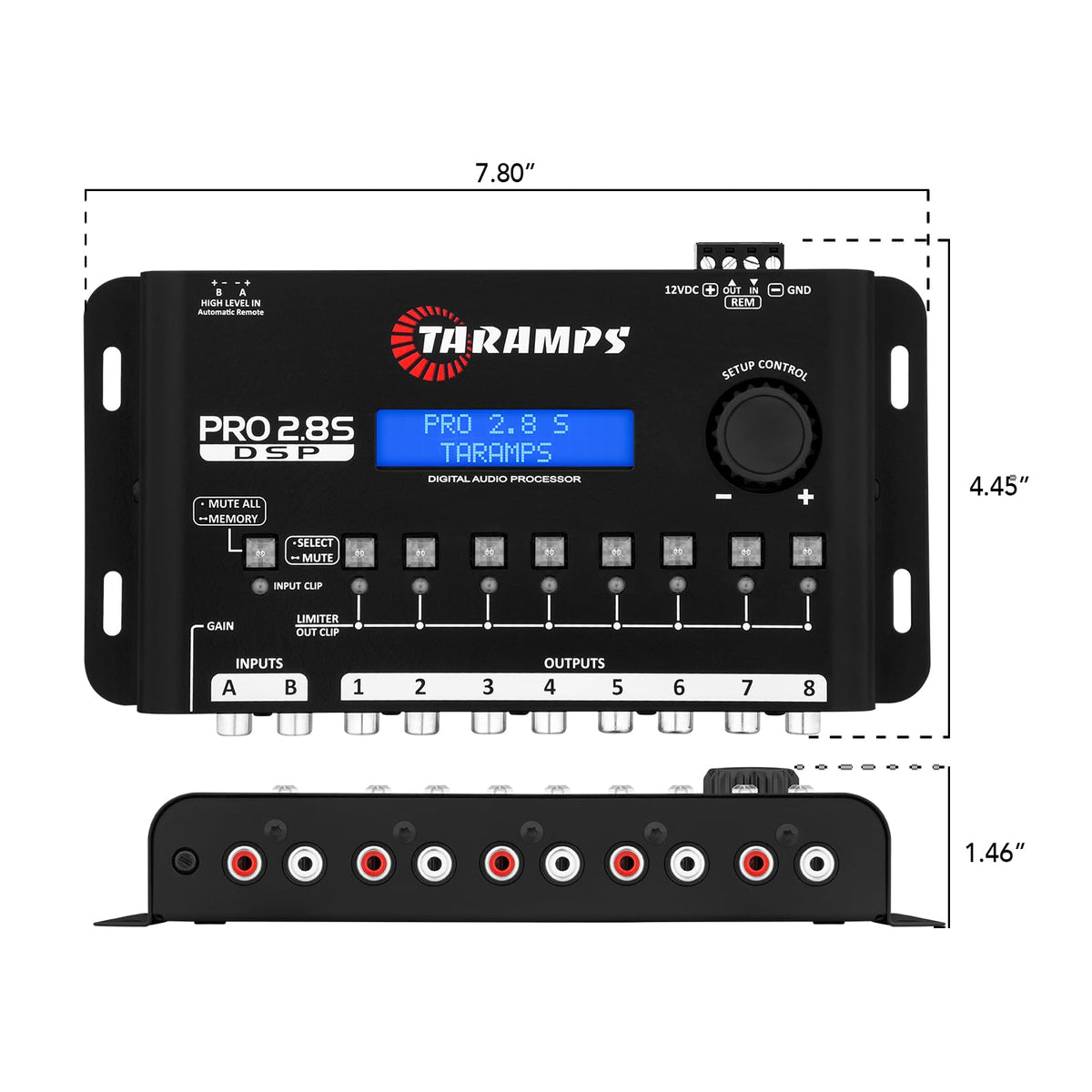 Taramps Pro 2.8S twelve preset EQ curves for quick style matching