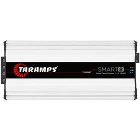 Taramp's Smart 8 monoblock amplifier front view shows compact high-power design for bass.