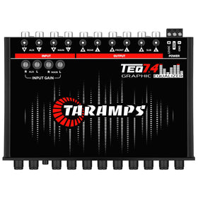 Taramp's close-up of 7-band knobs for precise frequency adjustment benefit