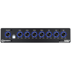 Taramp's TEQ 7 front panel view showing controls and blue LEDs, improves tuning precision