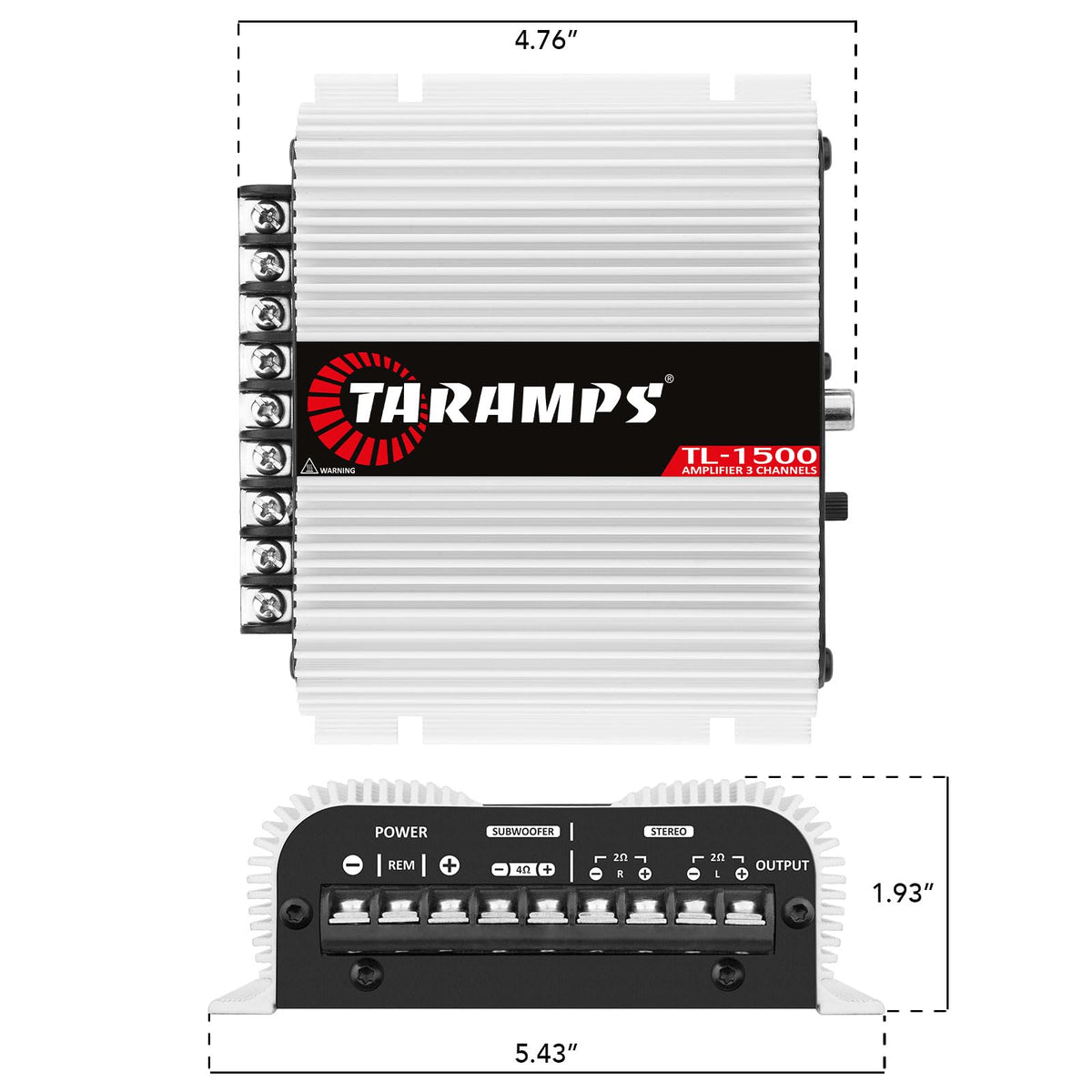 Taramp's TL 1500 connected to a subwoofer demonstrating dedicated bass channel benefit