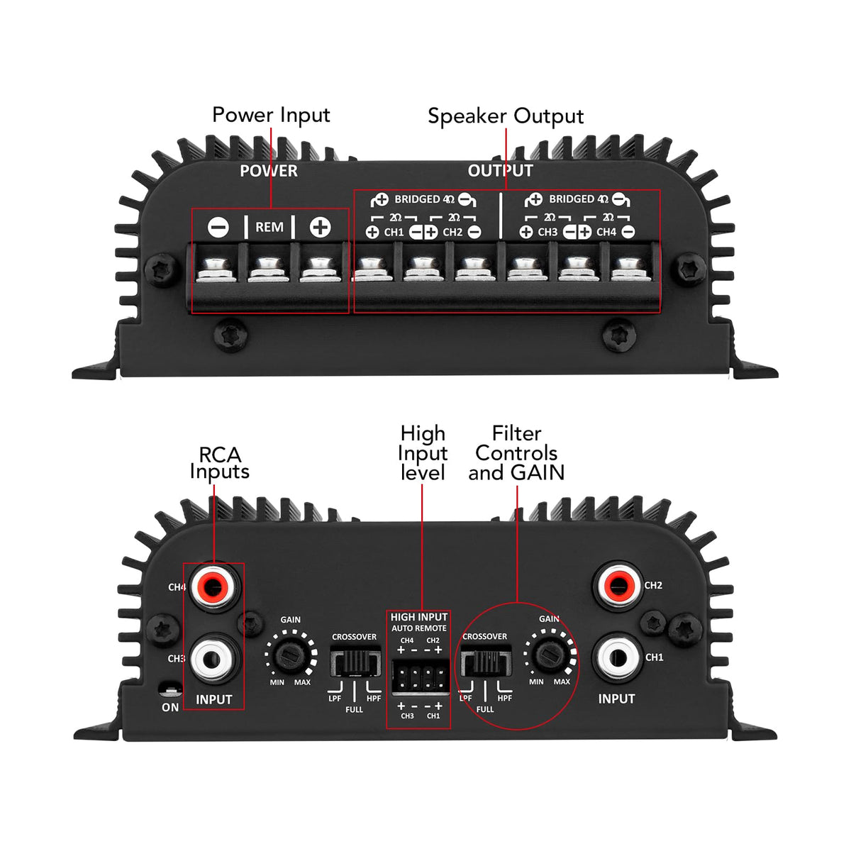 Taramp's TS 400x4 bridge mode guide supports two-channel operation