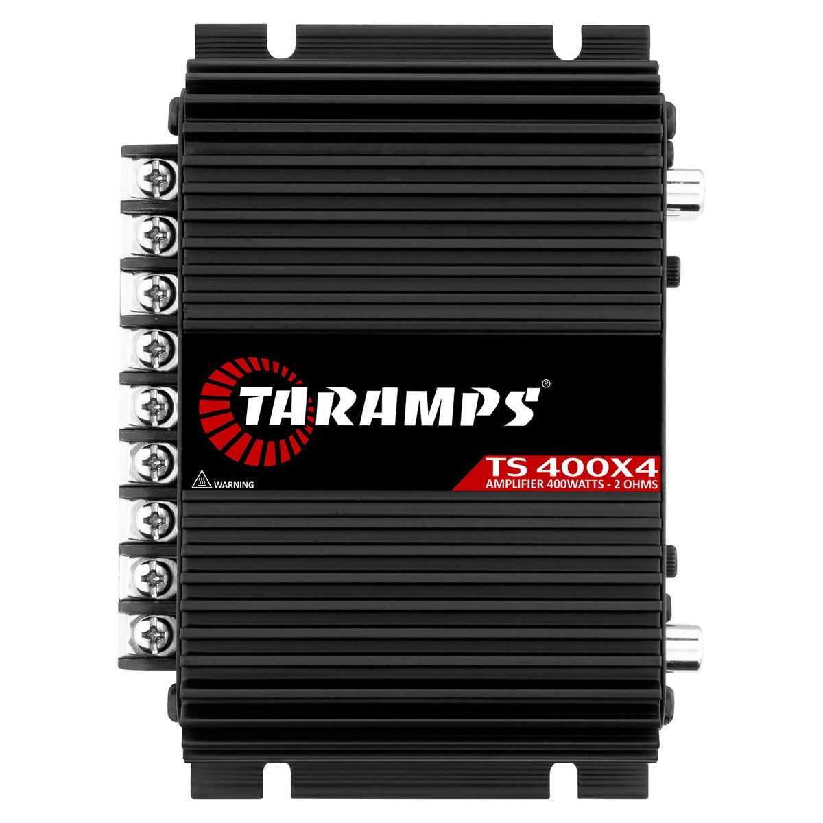Taramp's TS 400x4 front panel shows four-channel power for clear car audio