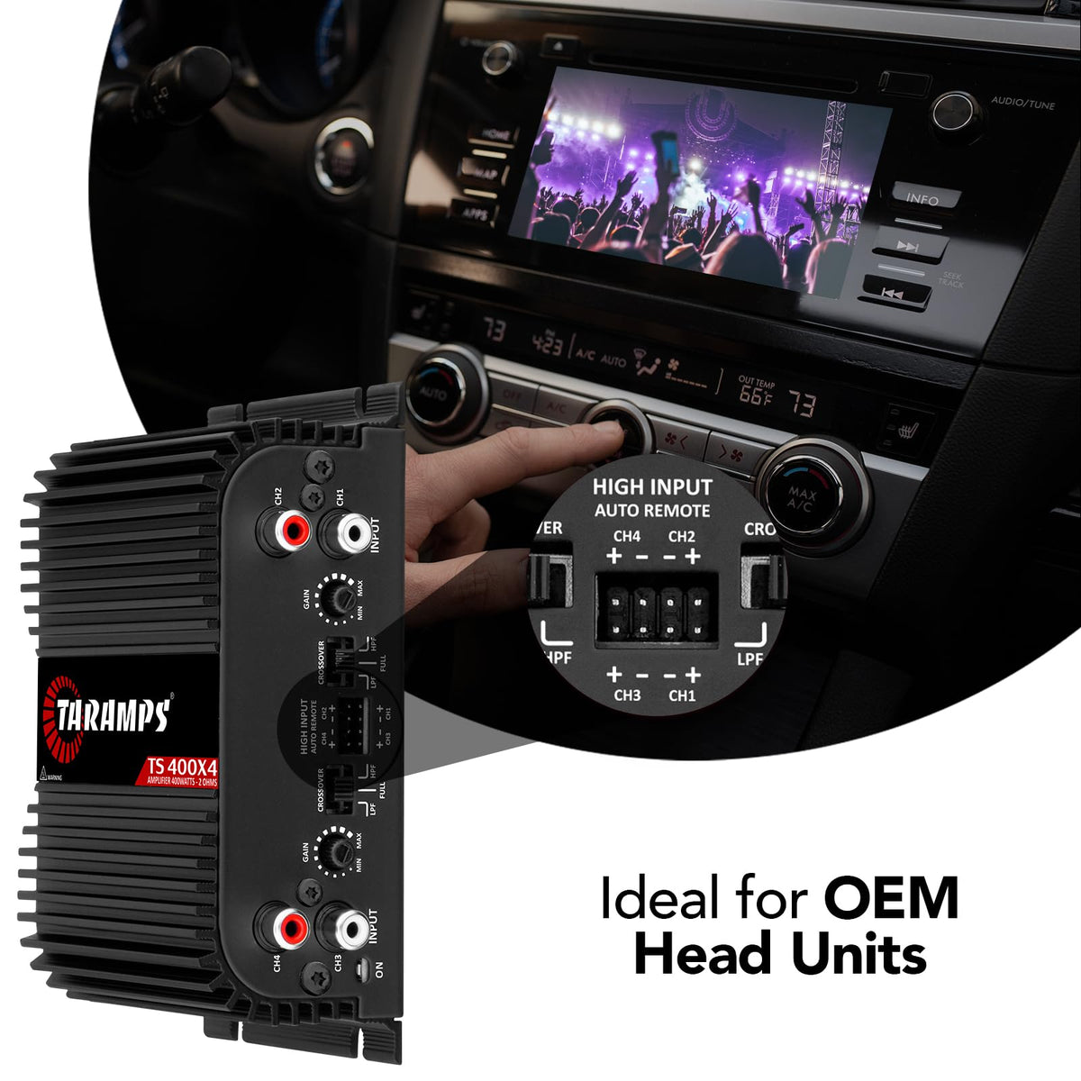 Taramp's TS 400x4 full-range sound delivers clear highs mids and bass
