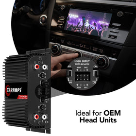 Taramp's TS 400x4 full-range sound delivers clear highs mids and bass