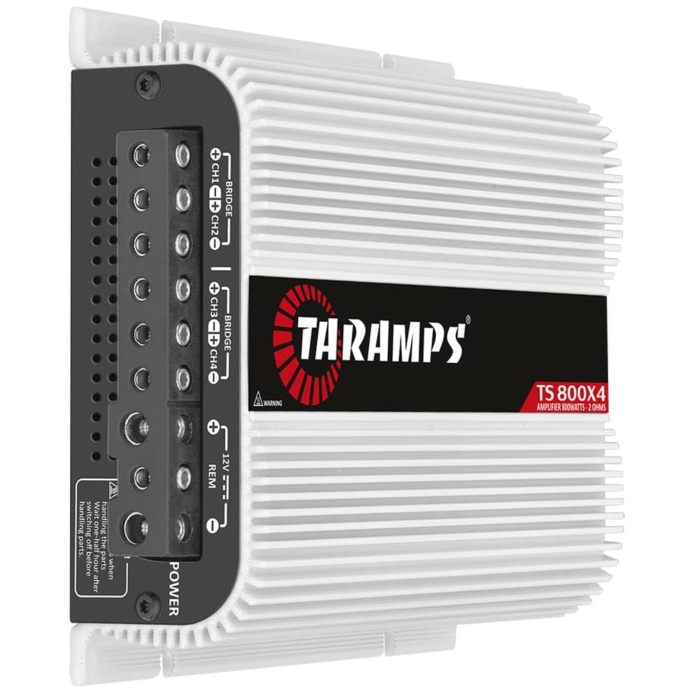 Taramp's TS 800x4 back view: RCA and high-level input options.