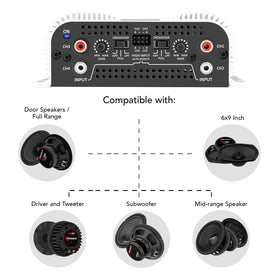 Taramp's TS 800x4 bridged configuration: enables powerful two-channel setups.