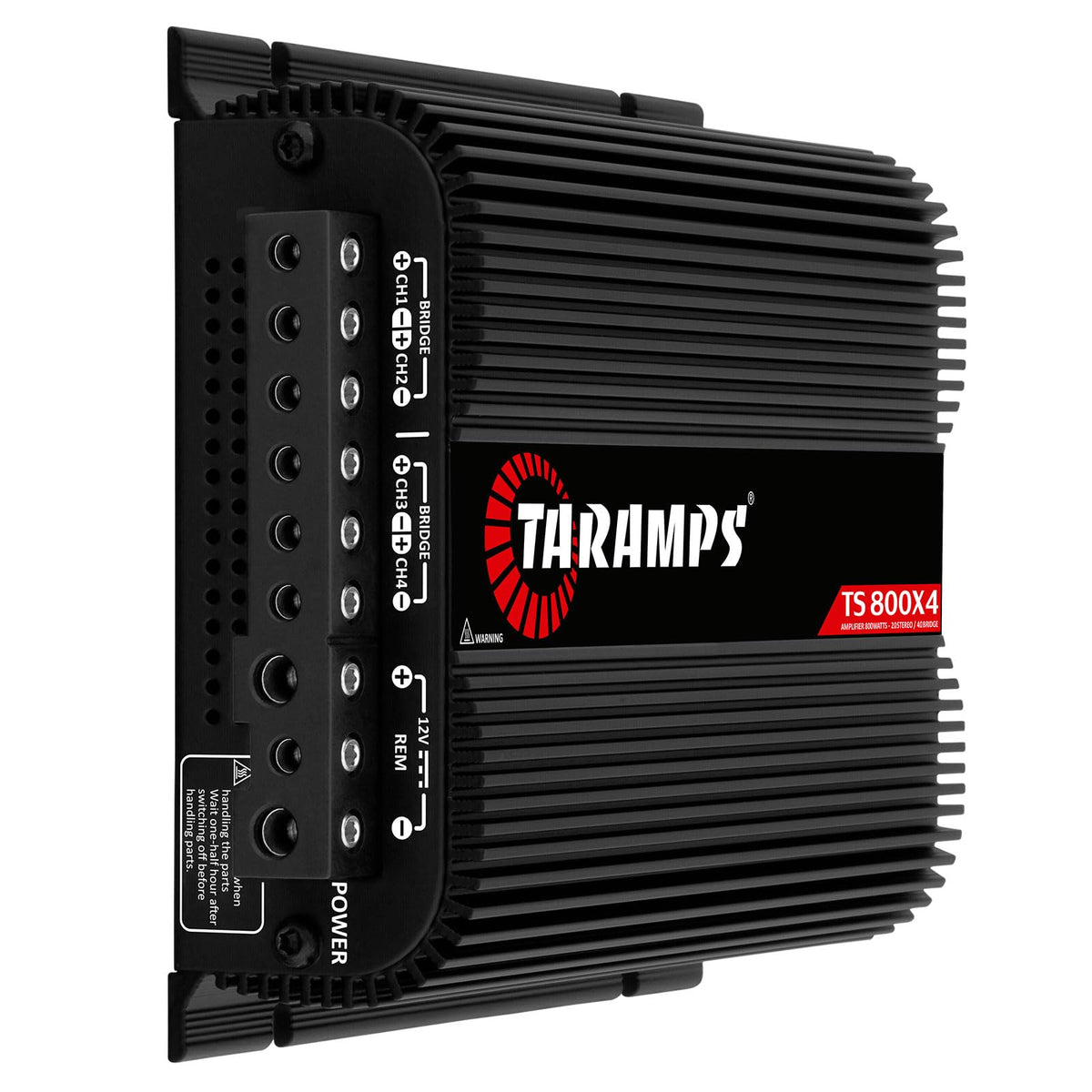 Taramp's TS 800x4 rear view demonstrates four-channel layout for versatile setups.