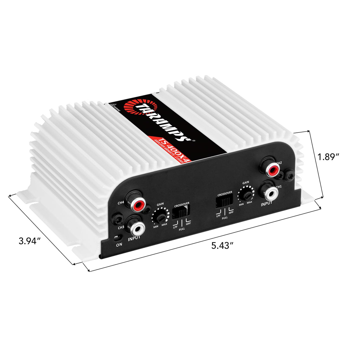 Taramp's amplifier mounted under a car seat demonstrating space-saving install benefit
