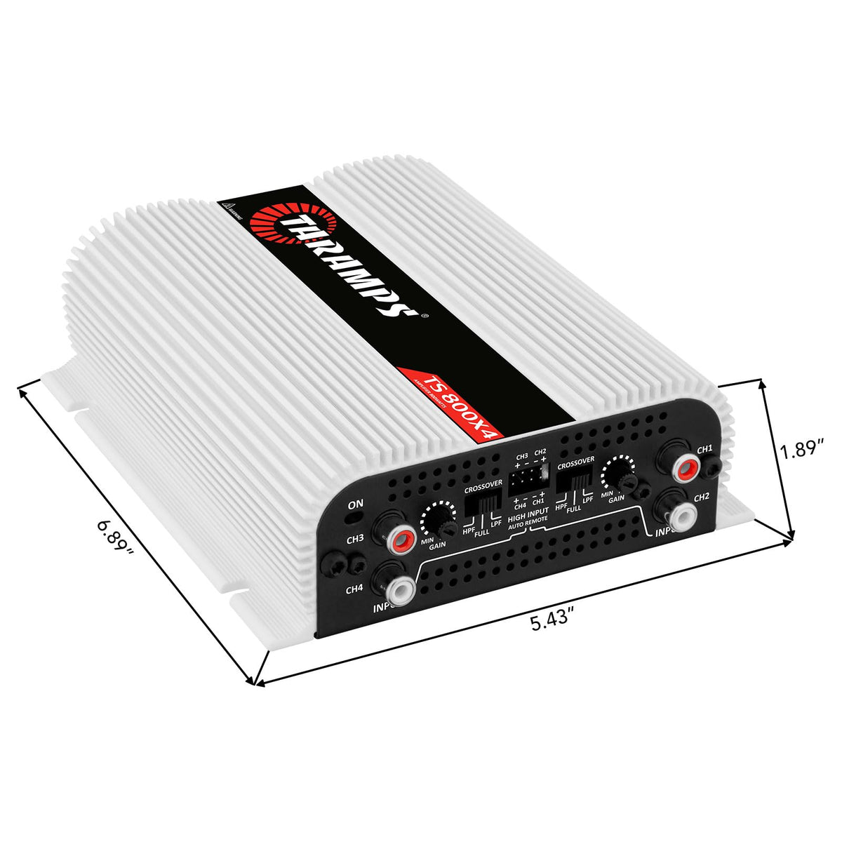 Fixed crossover settings on Taramp's TS 800x4 at 90 Hz for tonal control