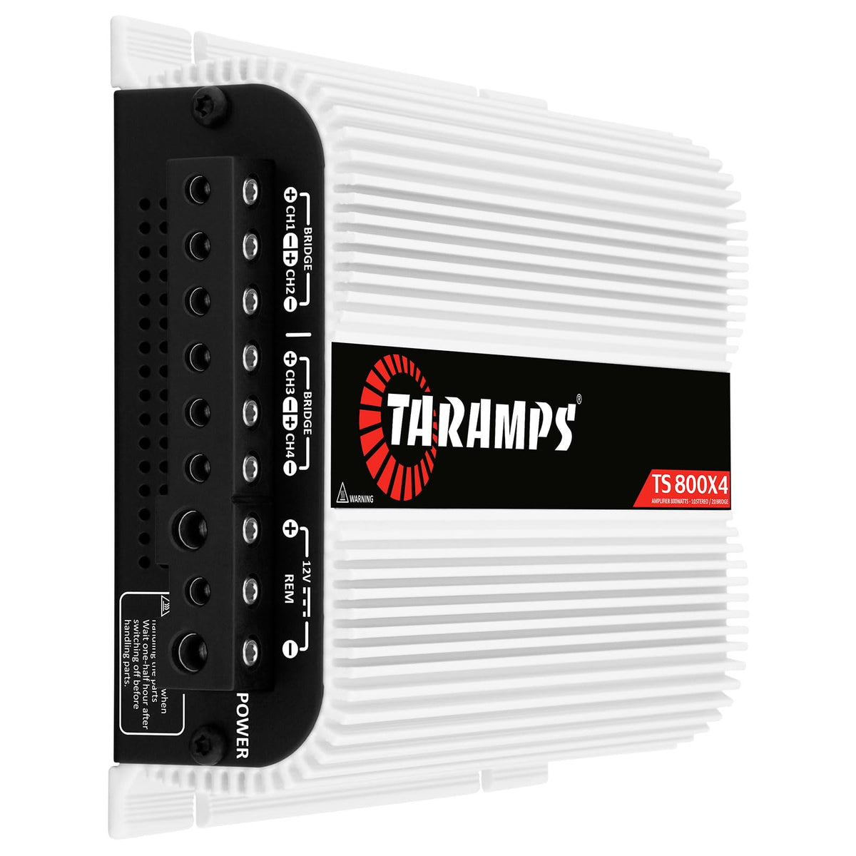 Taramp's TS 800x4 rear panel with RCA and high-level inputs for easy integration