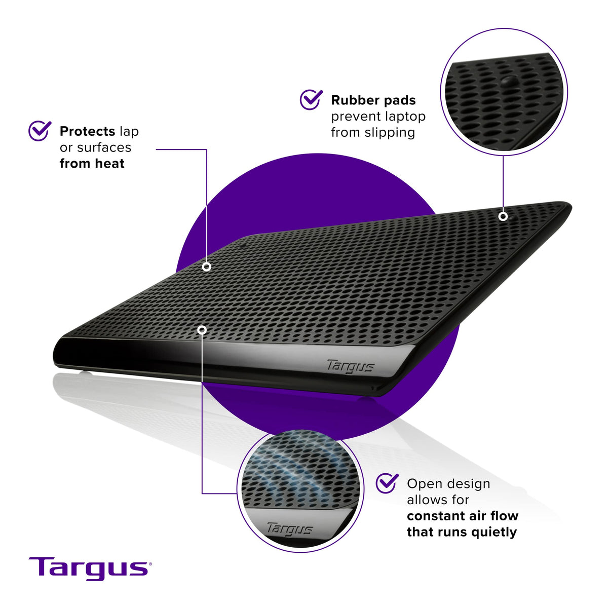 Targus chill mat packaged size comparison slips easily into backpack for portable cooling
