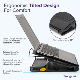 Targus Chill Mat Plus flat position shows compact desk footprint.