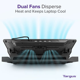 Targus Chill Mat Plus height-adjustment view shows 4-inch ergonomic elevation.