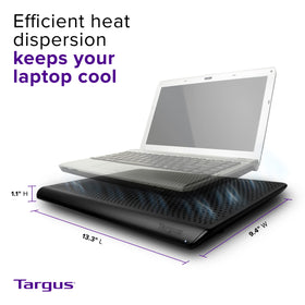 Targus chill mat usb connection plugged into laptop providing hassle-free power