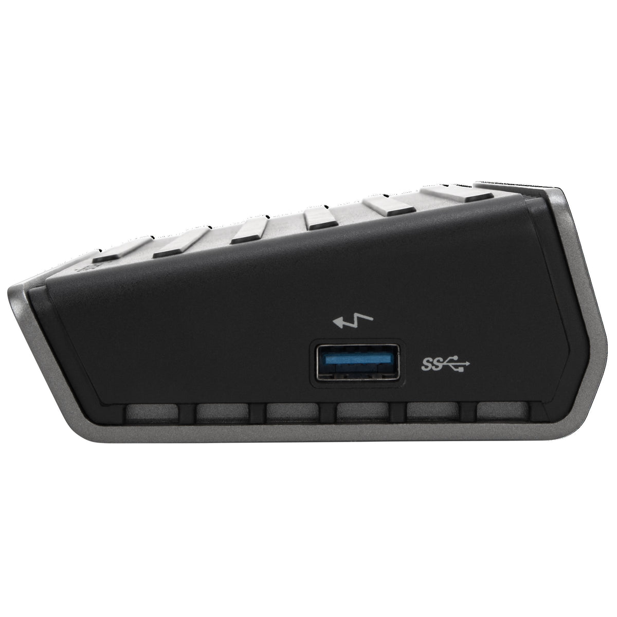 Targus DOCK180USZ audio-in/out port for speakers and headsets.