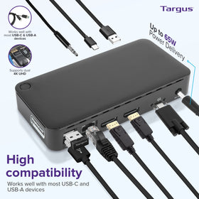 Targus DOCK315USZ back ports display multiple connections for peripherals.