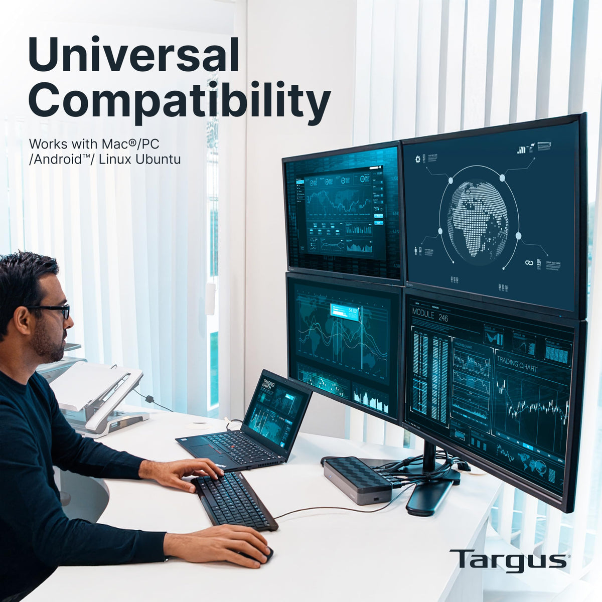 Targus DOCK570USZ alt-mode-compatibility enables USB-C to legacy host use.