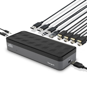 Targus DOCK570USZ quad 4K docking station enables multi-monitor workflows.