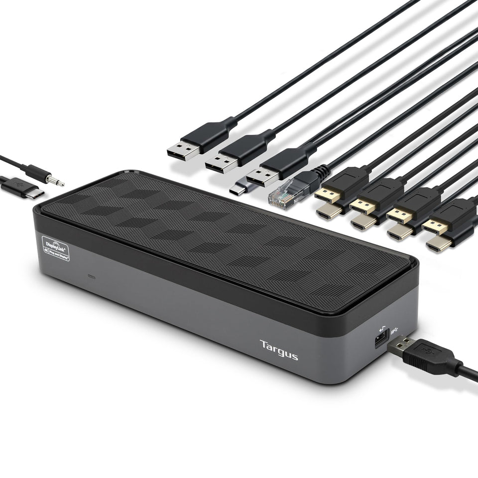 Targus DOCK570USZ quad 4K docking station enables multi-monitor workflows.