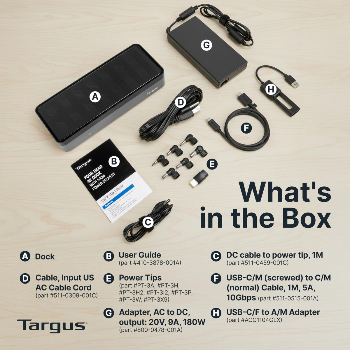 Targus DOCK570USZ security-lock-slot adds desk security and theft protection.