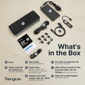 Targus DOCK570USZ security-lock-slot adds desk security and theft protection.