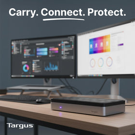 Targus DOCK570USZ-vesa-mount-ready supports a tidy, compact workspace.