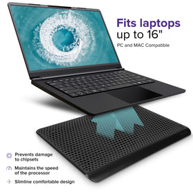 Targus cooling pad on lap use for mobile computing comfort