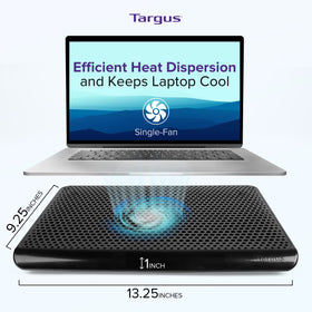 Targus USB-powered cooling pad connected to a laptop for cooling action